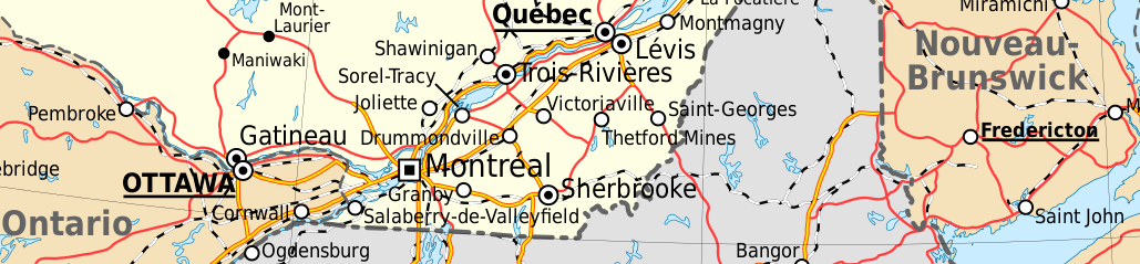 Map, Parts of Quebec and Ontario