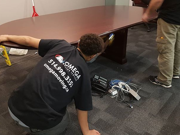 disassembly, office table, commercial move